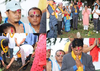 दिलिप, गायक किरण, डान्सर शंकर लगायतले  शरणार्थी क्याम्पमा स्वास्थ्य चौकी शिलान्यास